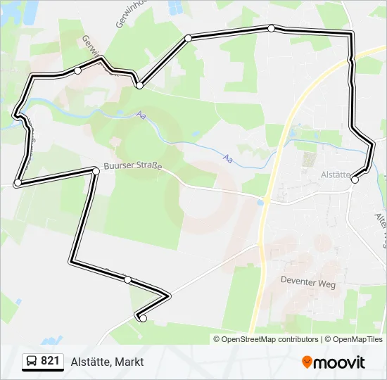 821 Bus Line Map