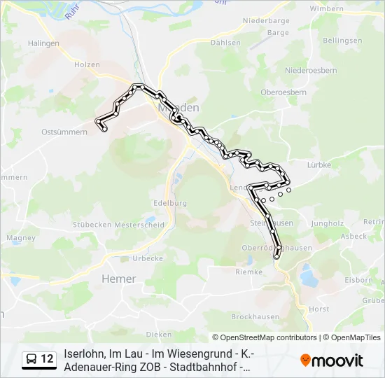 12 Bus Line Map