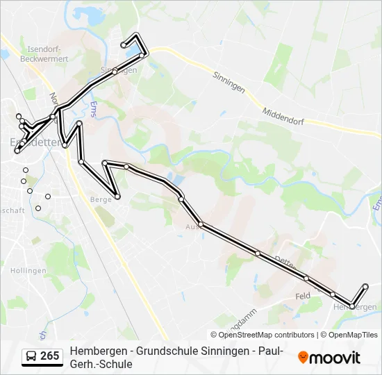 265 Bus Line Map