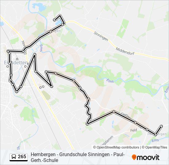 265 bus Line Map