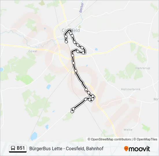 B51 Bus Line Map