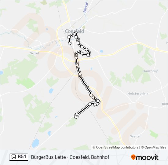 B51 Bus Line Map