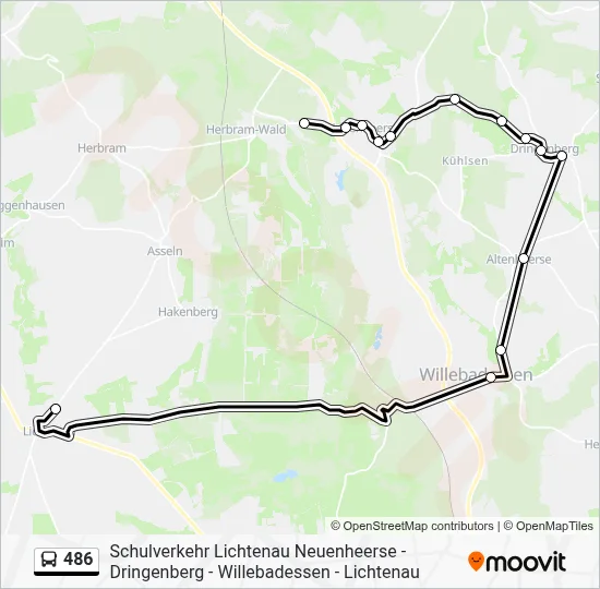 486 Bus Line Map