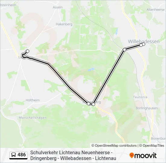 486 Bus Line Map