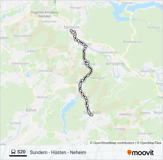 S20 Bus Line Map