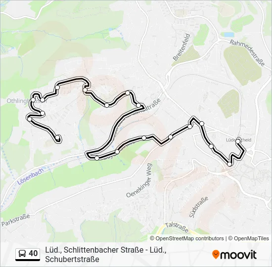 Автобус 40: карта маршрута