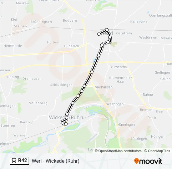 R42 Bus Line Map