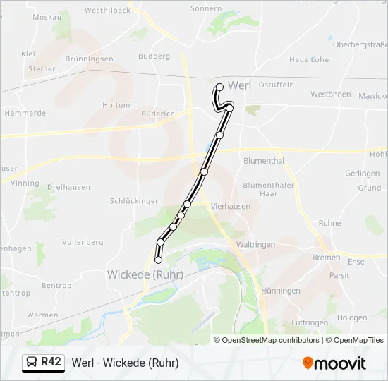 R42 Bus Line Map