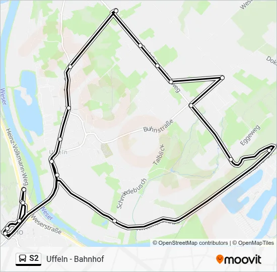 S2 Bus Line Map