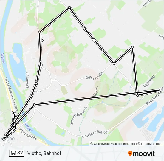 S2 Bus Line Map