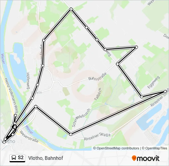 Автобус S2: карта маршрута