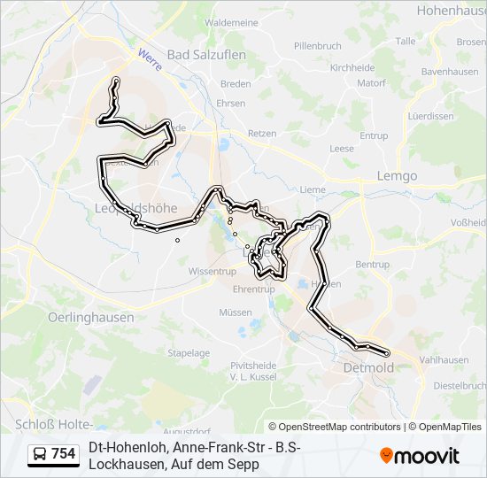 754 bus Line Map