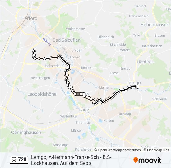 728 bus Line Map