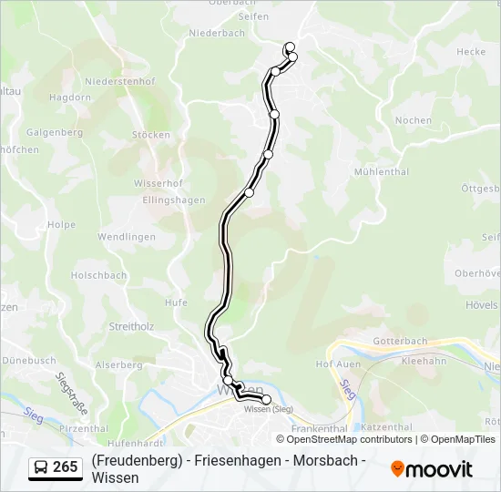 265 Bus Line Map