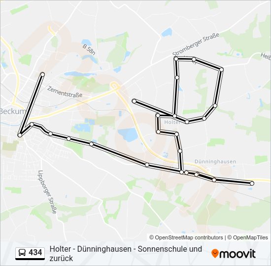 Автобус 434: карта маршрута