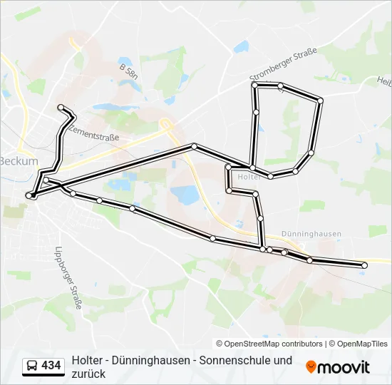 434 Bus Line Map