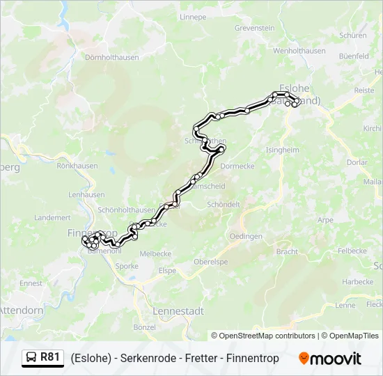 R81 Bus Line Map