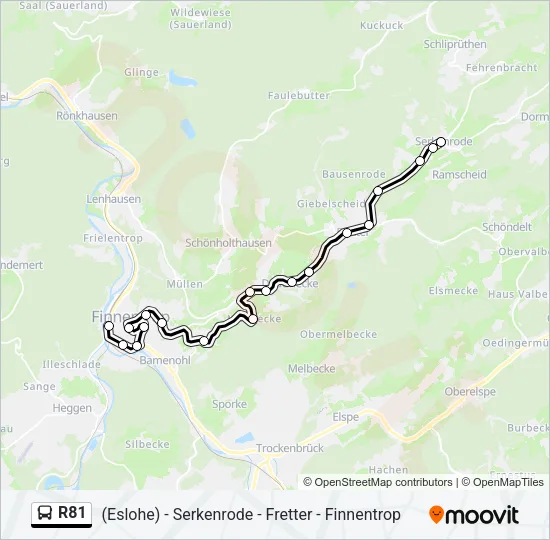 R81 Bus Line Map