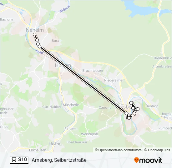 S10 Bus Line Map