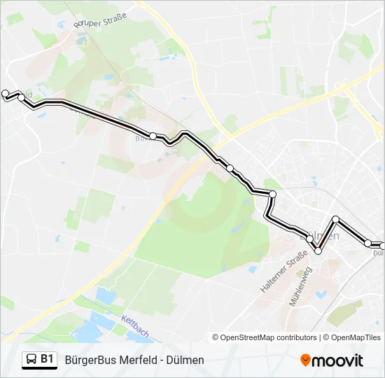 B1 Bus Line Map