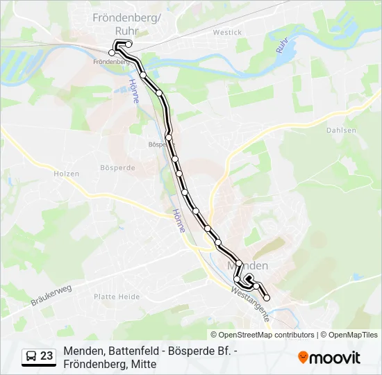 23 Bus Line Map
