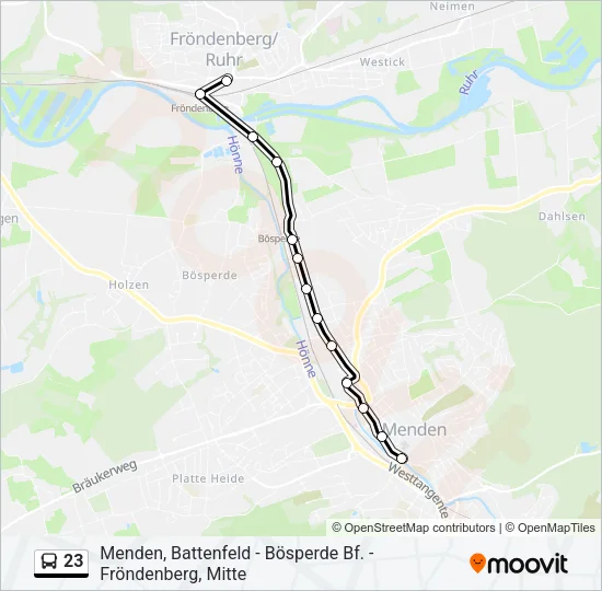 Buslinie 23 Karte