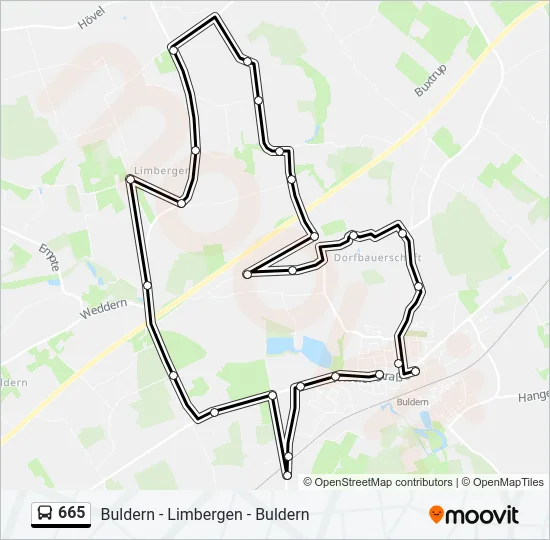 665 Bus Line Map
