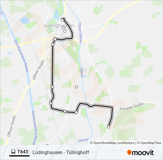 T643 bus Line Map