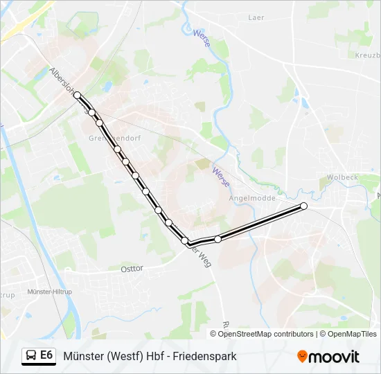 E6 Bus Line Map