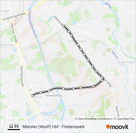 E6 Bus Line Map