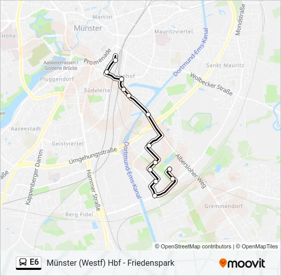 E6 Bus Line Map