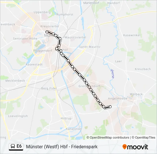 E6 Bus Line Map