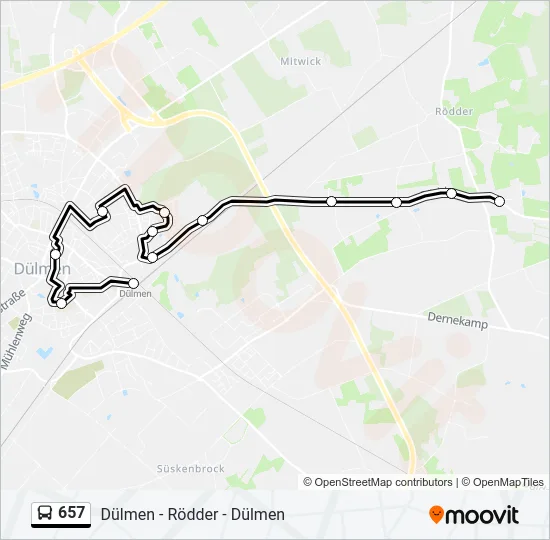 657 Bus Line Map