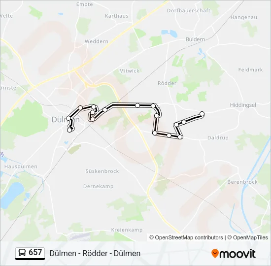 657 Bus Line Map