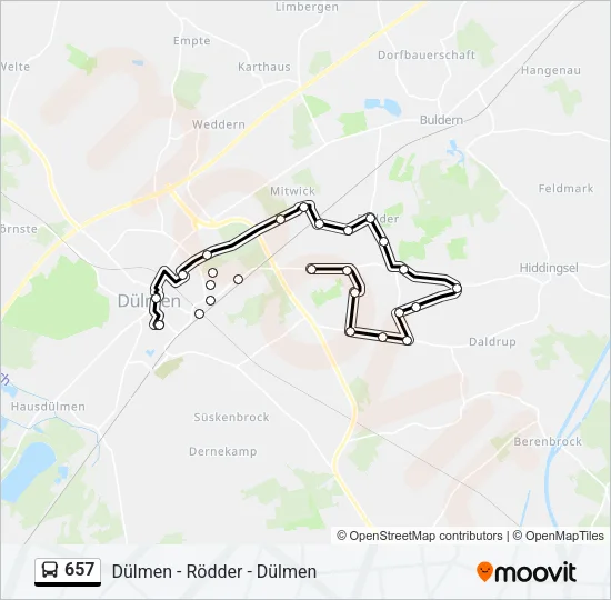 657 Bus Line Map