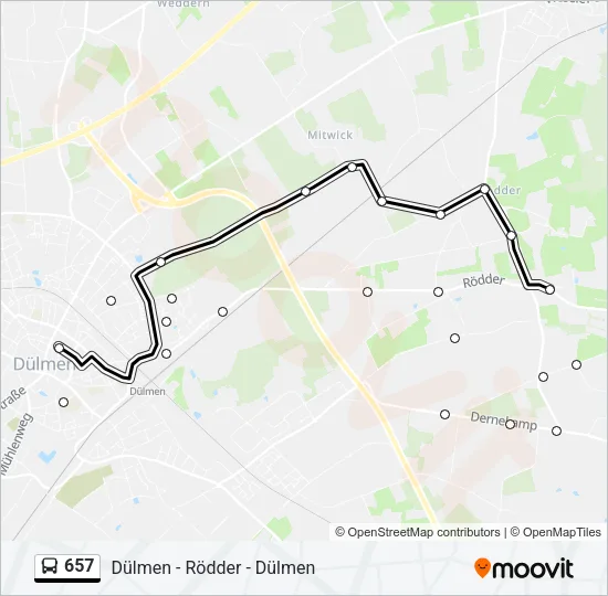 657 Bus Line Map