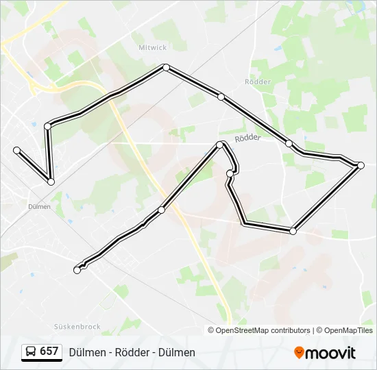 657 Bus Line Map