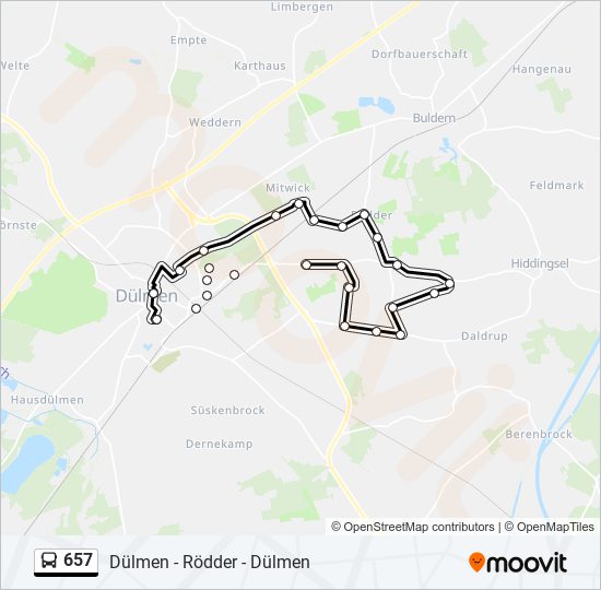 657 Route: Schedules, Stops & Maps - Dülmen, Schulzentrum Bstg C (Updated)