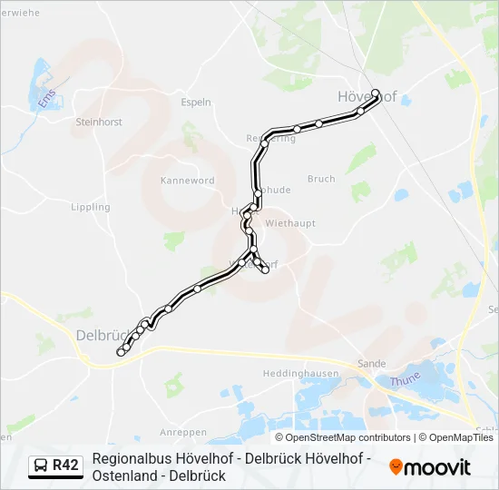 R42 Bus Line Map