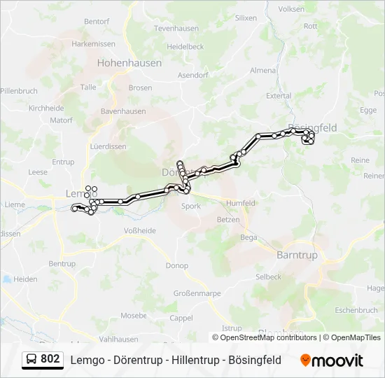 802 Bus Line Map