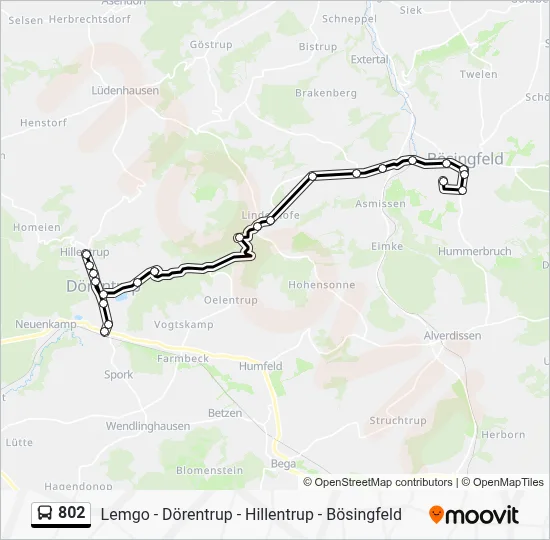 802 Bus Line Map