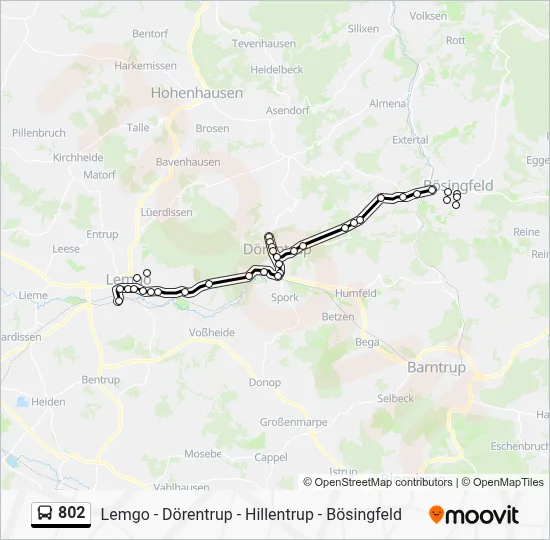 802 Bus Line Map