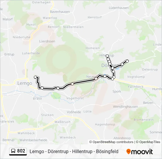 802 Bus Line Map
