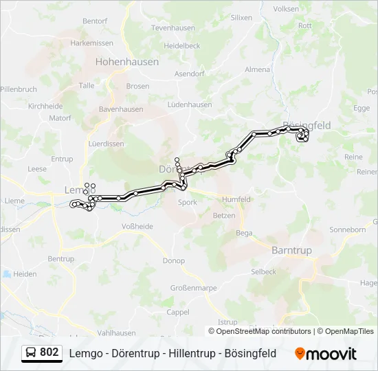 802 Bus Line Map