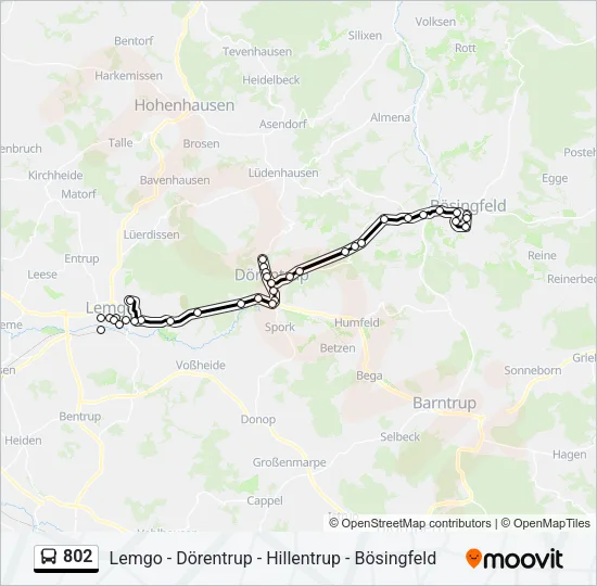 802 Bus Line Map