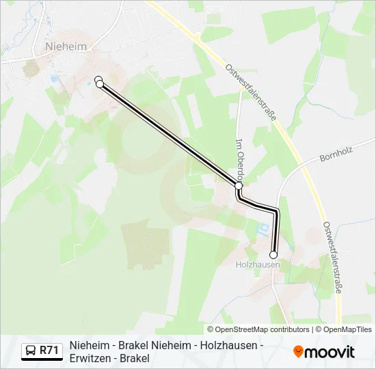 R71 Bus Line Map