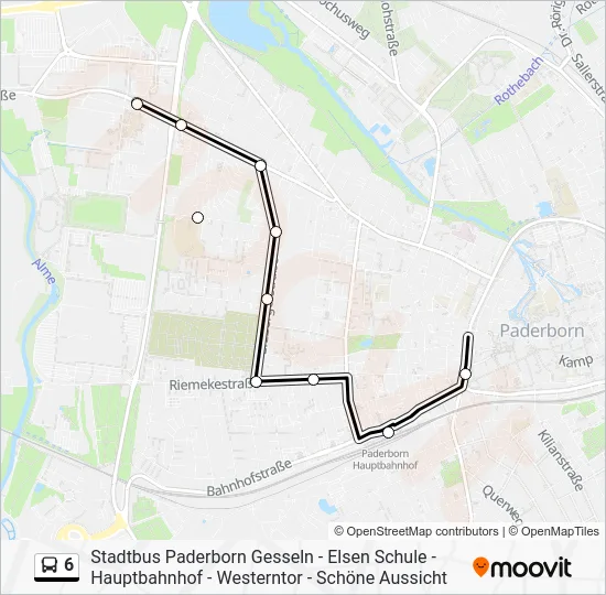 Автобус 6: карта маршрута