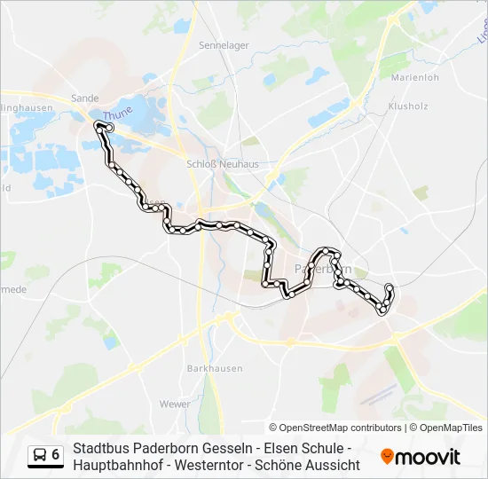 Автобус 6: карта маршрута