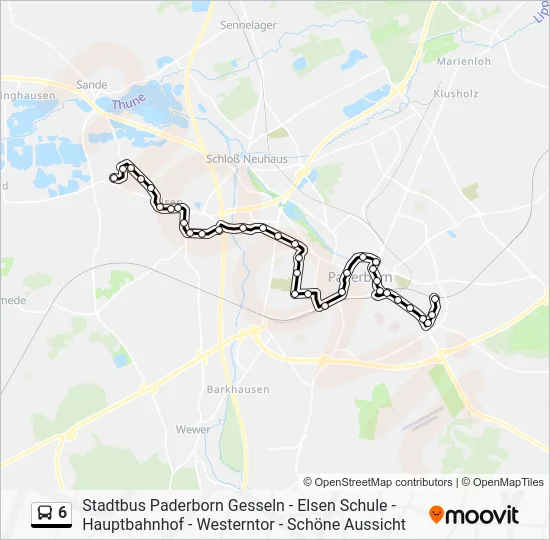 Автобус 6: карта маршрута