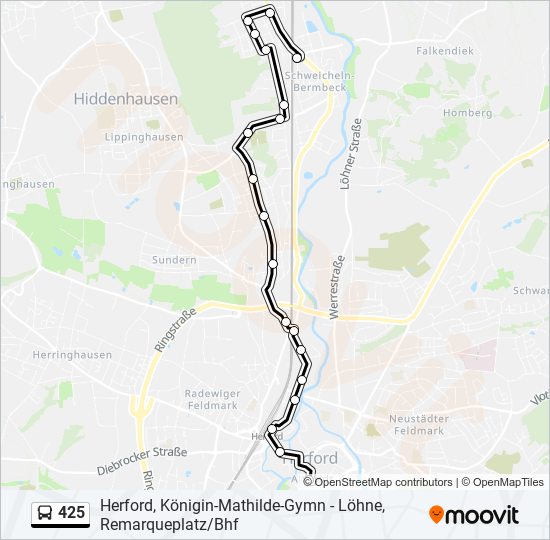 425 bus Line Map